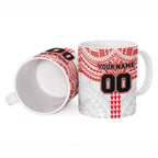 Personalized Sydney Swans Ceramic Mug Polynesian Tribal Pattern Heritage Football