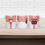 Personalized Sydney Swans Ceramic Mug Polynesian Tribal Pattern Heritage Football