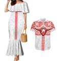 Personalized Sydney Swans Couples Matching Mermaid Dress and Hawaiian Shirt Polynesian Tribal Pattern Heritage Football