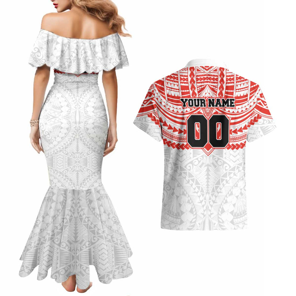 Personalized Sydney Swans Couples Matching Mermaid Dress and Hawaiian Shirt Polynesian Tribal Pattern Heritage Football