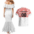 Personalized Sydney Swans Couples Matching Mermaid Dress and Hawaiian Shirt Polynesian Tribal Pattern Heritage Football