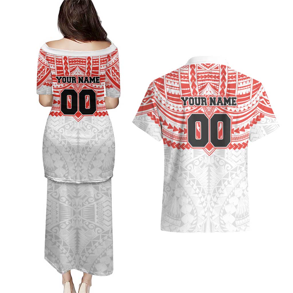 Personalized Sydney Swans Couples Matching Puletasi and Hawaiian Shirt Polynesian Tribal Pattern Heritage Football
