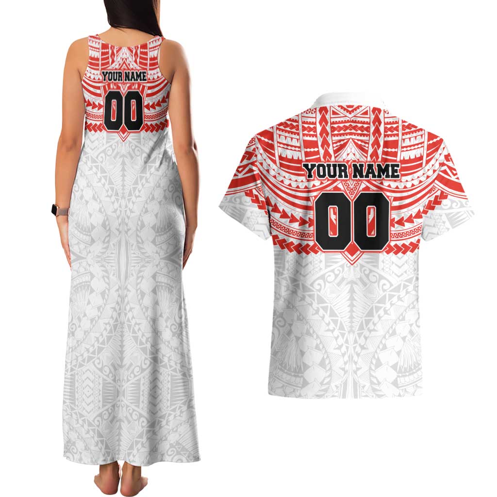 Personalized Sydney Swans Couples Matching Tank Maxi Dress and Hawaiian Shirt Polynesian Tribal Pattern Heritage Football