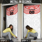 Personalized Sydney Swans Door Cover Polynesian Tribal Pattern Heritage Football
