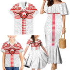 Personalized Sydney Swans Family Matching Mermaid Dress and Hawaiian Shirt Polynesian Tribal Pattern Heritage Football