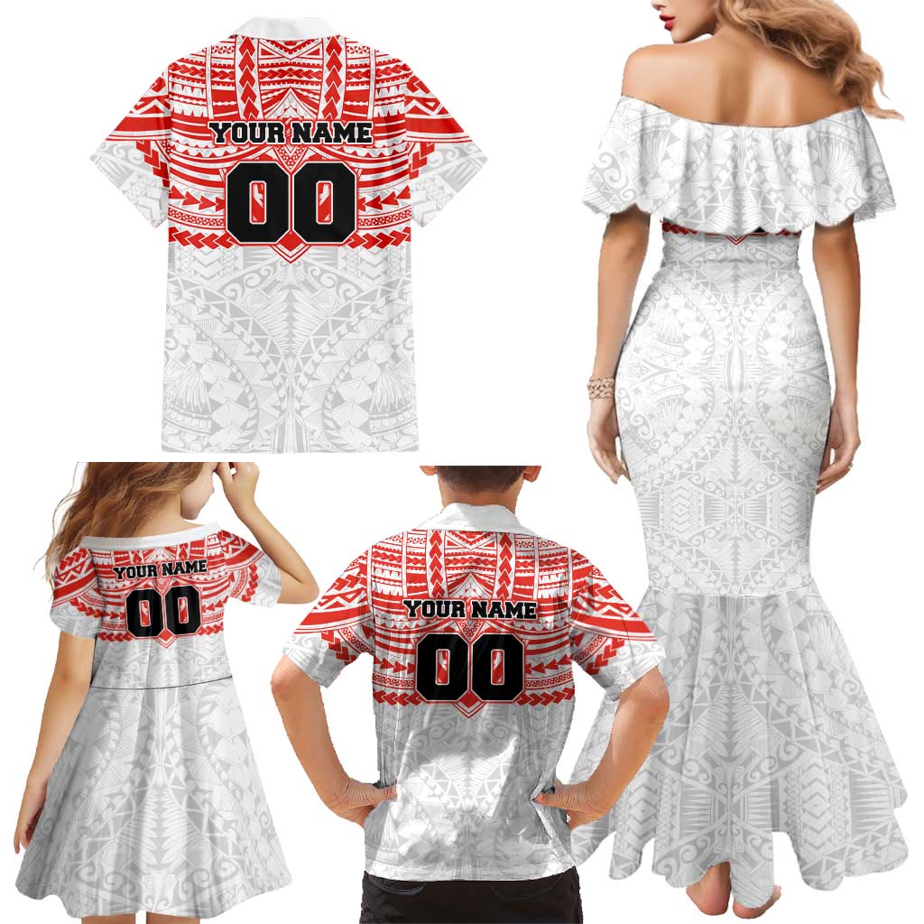 Personalized Sydney Swans Family Matching Mermaid Dress and Hawaiian Shirt Polynesian Tribal Pattern Heritage Football