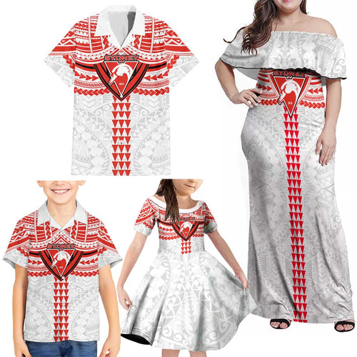 Personalized Sydney Swans Family Matching Off Shoulder Maxi Dress and Hawaiian Shirt Polynesian Tribal Pattern Heritage Football