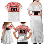 Personalized Sydney Swans Family Matching Off Shoulder Maxi Dress and Hawaiian Shirt Polynesian Tribal Pattern Heritage Football