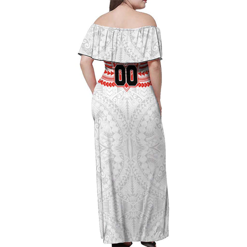 Personalized Sydney Swans Family Matching Off Shoulder Maxi Dress and Hawaiian Shirt Polynesian Tribal Pattern Heritage Football