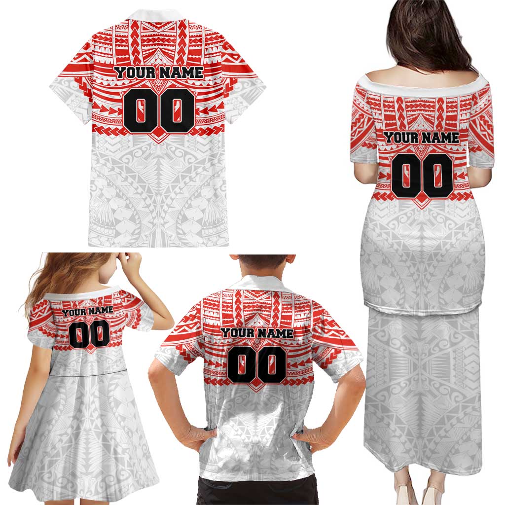 Personalized Sydney Swans Family Matching Puletasi and Hawaiian Shirt Polynesian Tribal Pattern Heritage Football