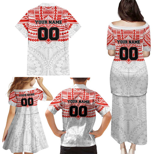 Personalized Sydney Swans Family Matching Puletasi and Hawaiian Shirt Polynesian Tribal Pattern Heritage Football