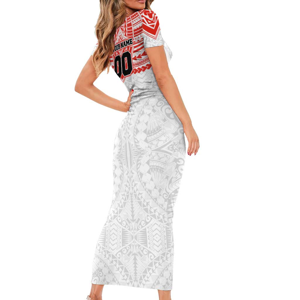 Personalized Sydney Swans Family Matching Short Sleeve Bodycon Dress and Hawaiian Shirt Polynesian Tribal Pattern Heritage Football