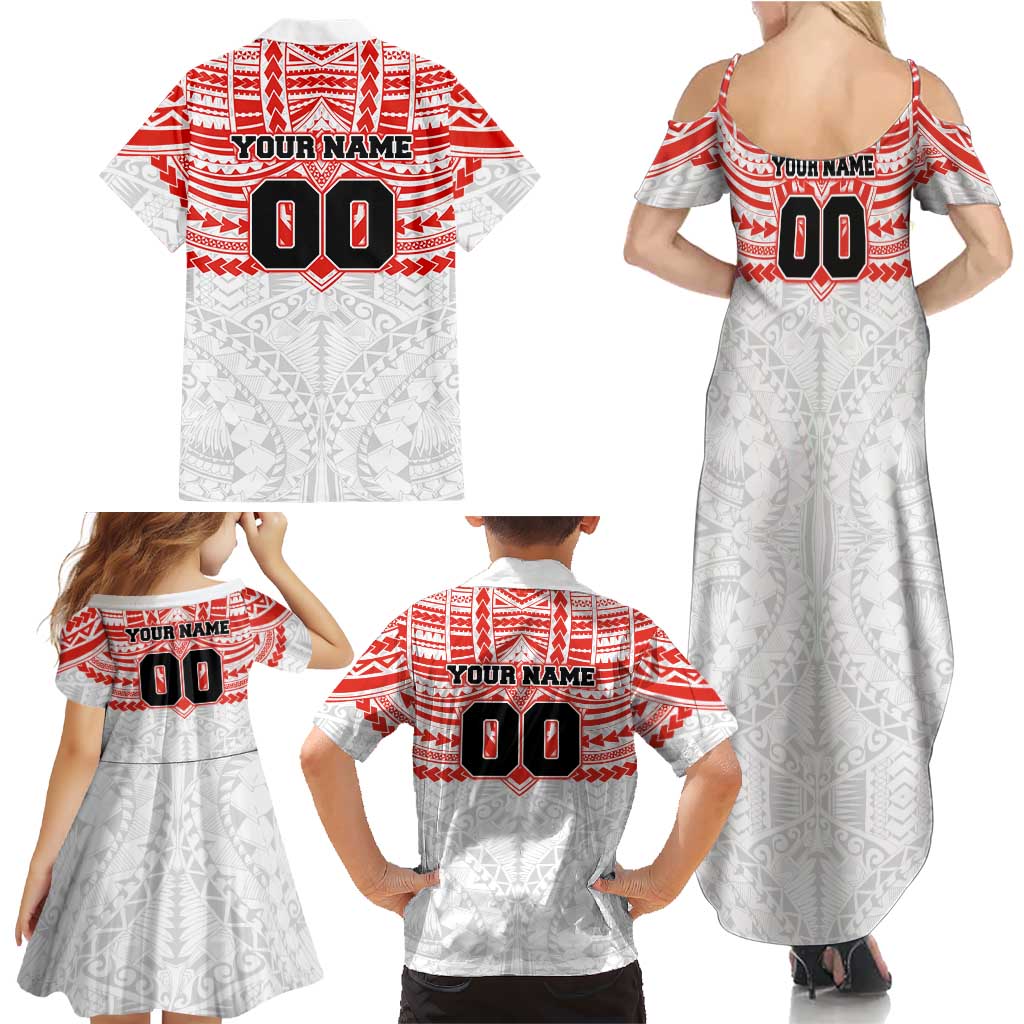 Personalized Sydney Swans Family Matching Summer Maxi Dress and Hawaiian Shirt Polynesian Tribal Pattern Heritage Football