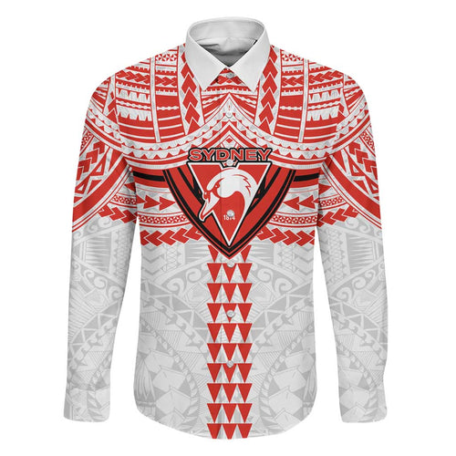 Personalized Sydney Swans Family Matching Tank Maxi Dress and Hawaiian Shirt Polynesian Tribal Pattern Heritage Football