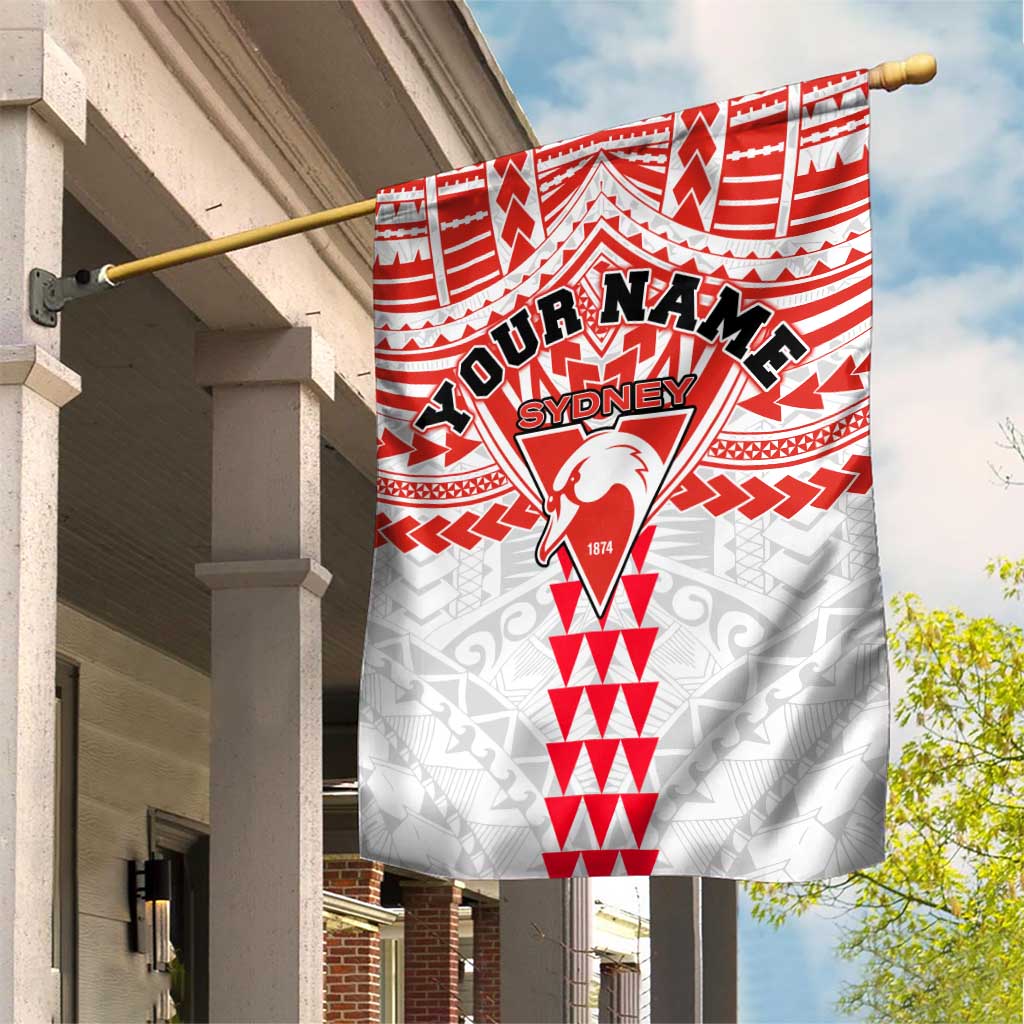 Personalized Sydney Swans Garden Flag Polynesian Tribal Pattern Heritage Football