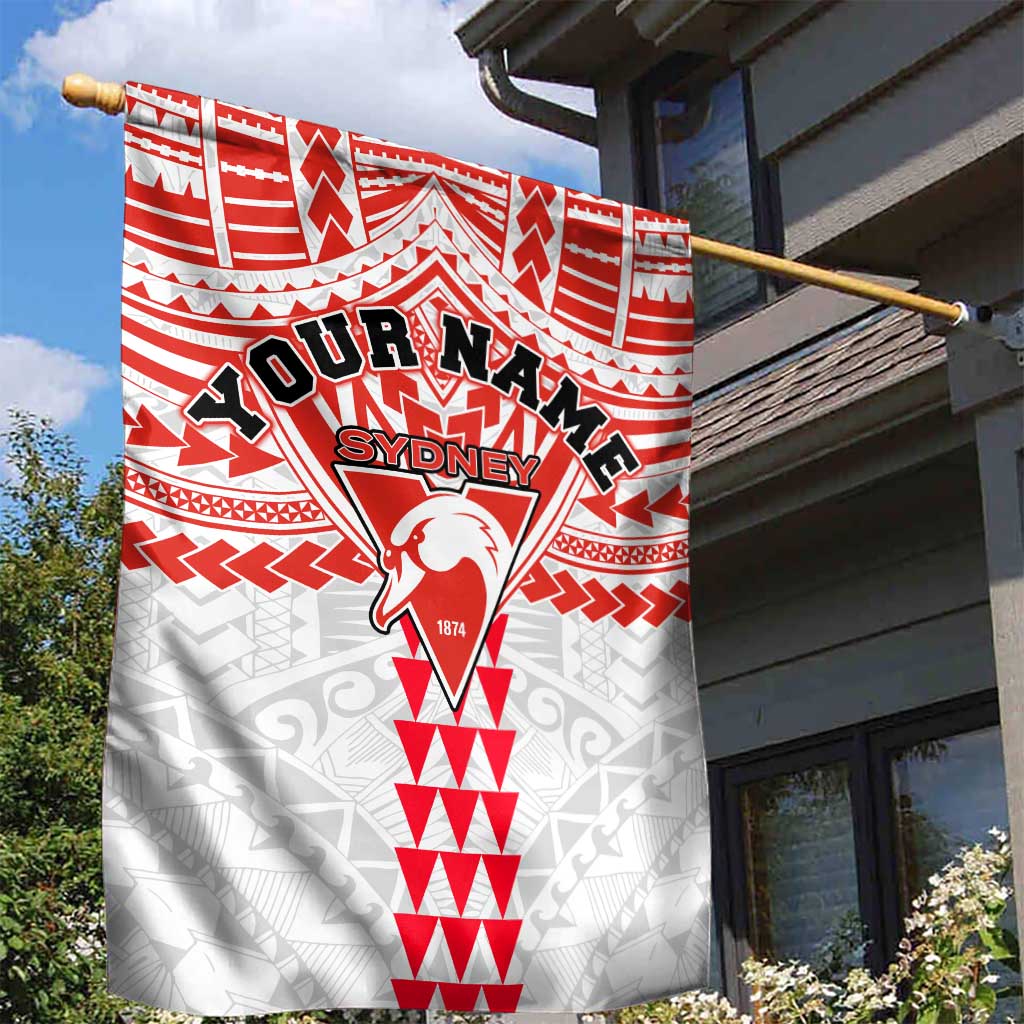 Personalized Sydney Swans Garden Flag Polynesian Tribal Pattern Heritage Football