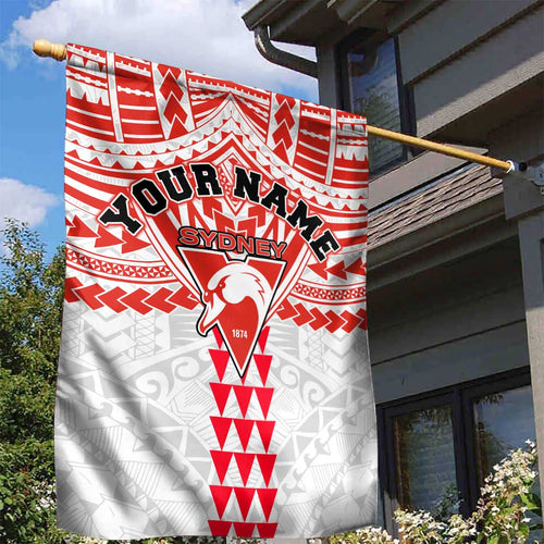 Personalized Sydney Swans Garden Flag Polynesian Tribal Pattern Heritage Football