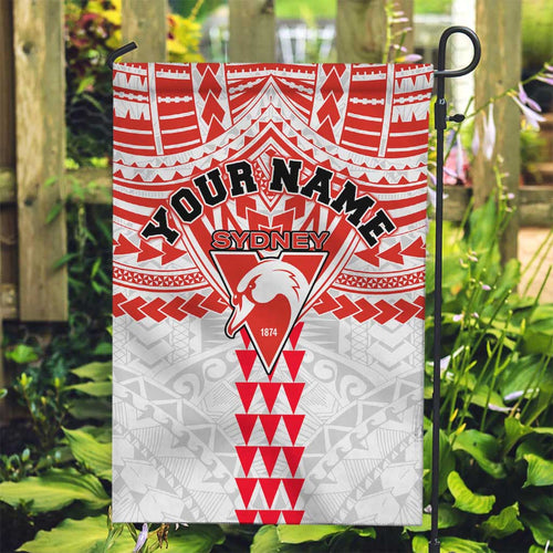 Personalized Sydney Swans Garden Flag Polynesian Tribal Pattern Heritage Football