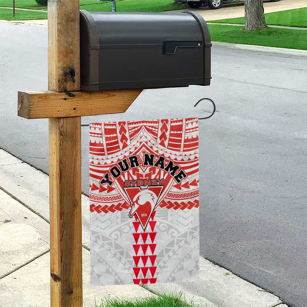 Personalized Sydney Swans Garden Flag Polynesian Tribal Pattern Heritage Football