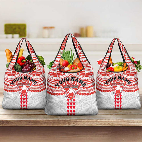 Personalized Sydney Swans Grocery Bag Polynesian Tribal Pattern Heritage Football