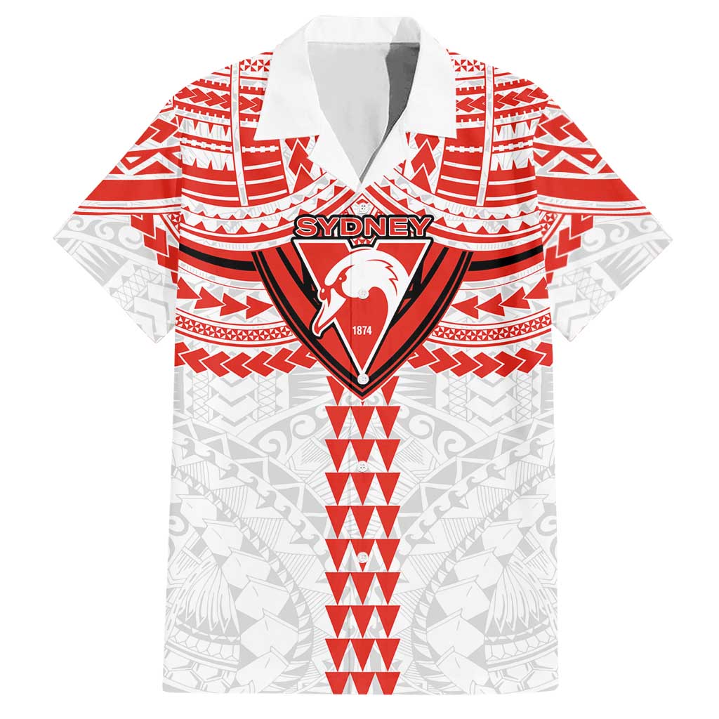 Personalized Sydney Swans Hawaiian Shirt Polynesian Tribal Pattern Heritage Football