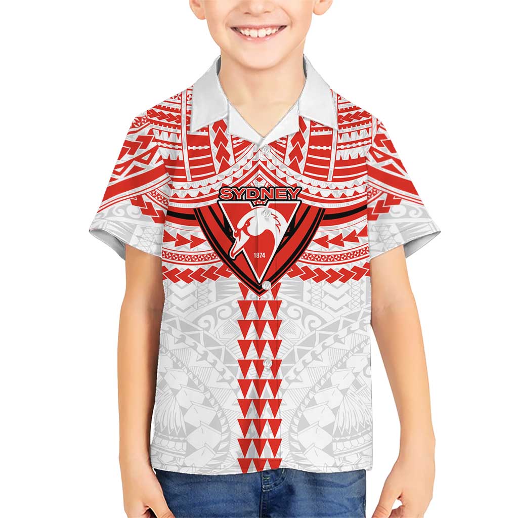 Personalized Sydney Swans Hawaiian Shirt Polynesian Tribal Pattern Heritage Football