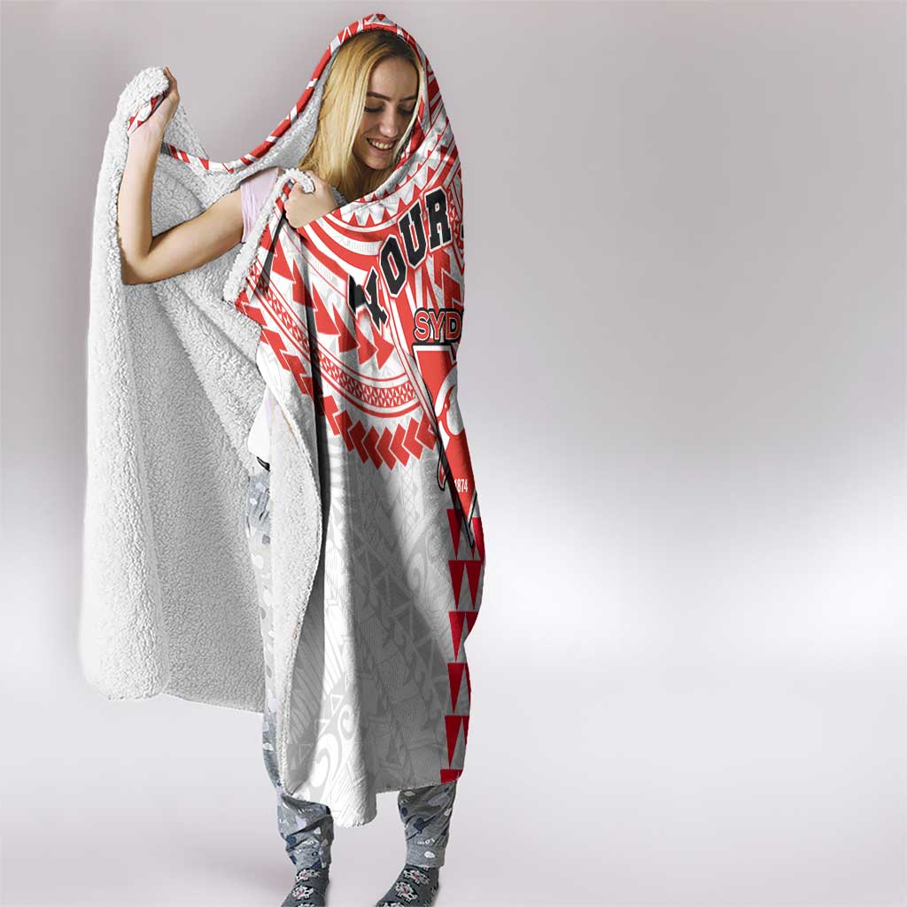 Personalized Sydney Swans Hooded Blanket Polynesian Tribal Pattern Heritage Football