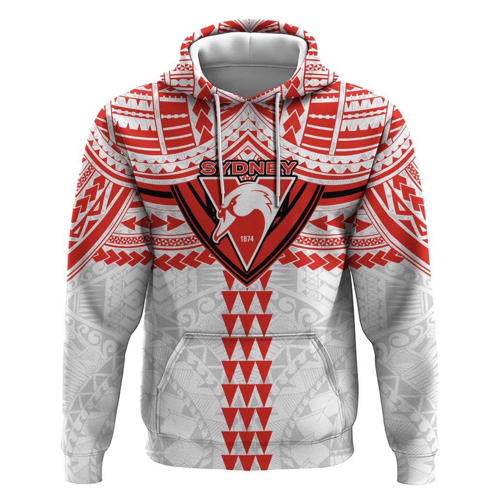 Personalized Sydney Swans Hoodie Polynesian Tribal Pattern Heritage Football