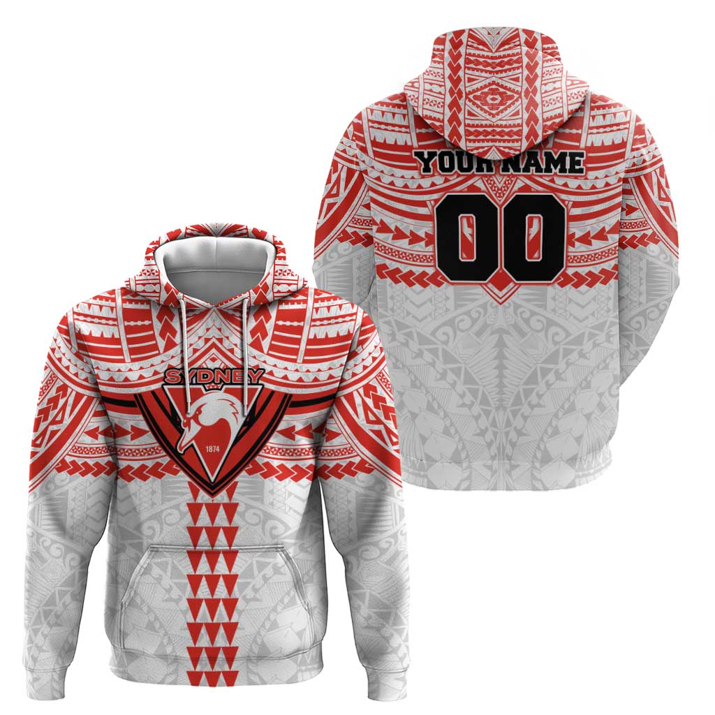 Personalized Sydney Swans Hoodie Polynesian Tribal Pattern Heritage Football