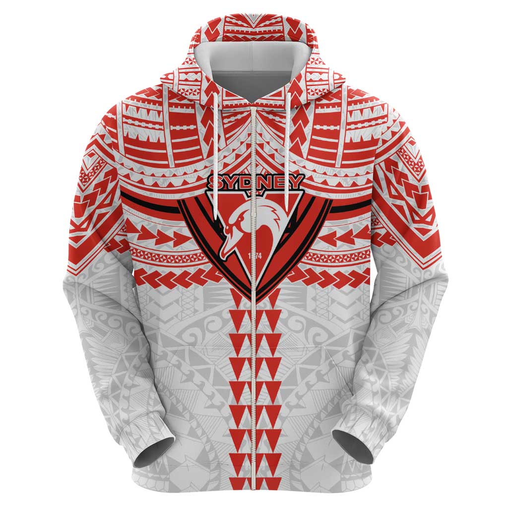 Personalized Sydney Swans Hoodie Polynesian Tribal Pattern Heritage Football