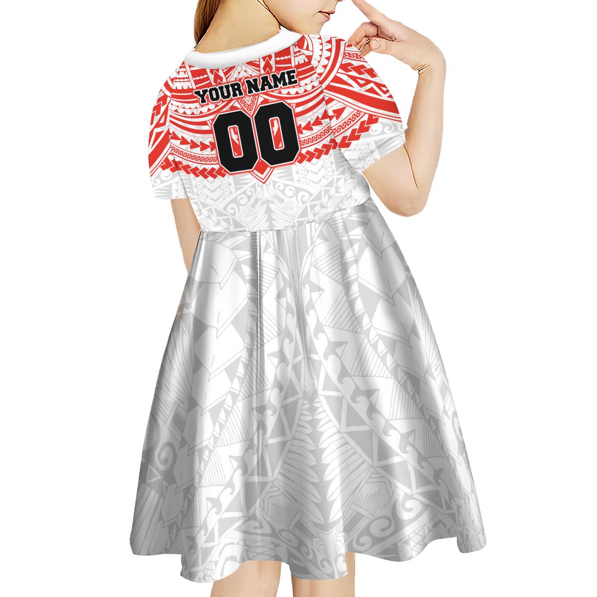 Personalized Sydney Swans Kid Short Sleeve Dress Polynesian Tribal Pattern Heritage Football