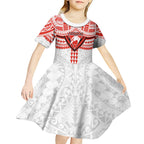 Personalized Sydney Swans Kid Short Sleeve Dress Polynesian Tribal Pattern Heritage Football