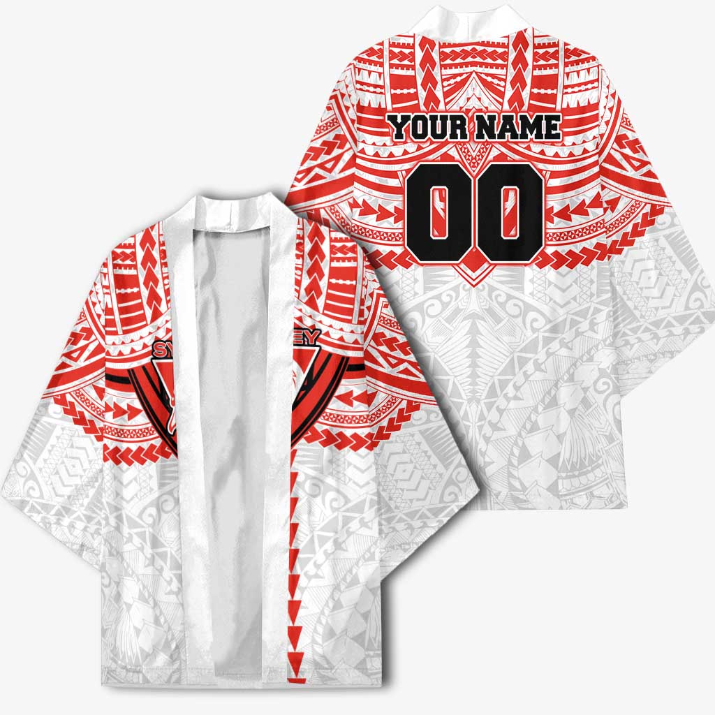 Personalized Sydney Swans Kimono Polynesian Tribal Pattern Heritage Football