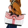 Personalized Sydney Swans Leather Tote Bag Polynesian Tribal Pattern Heritage Football