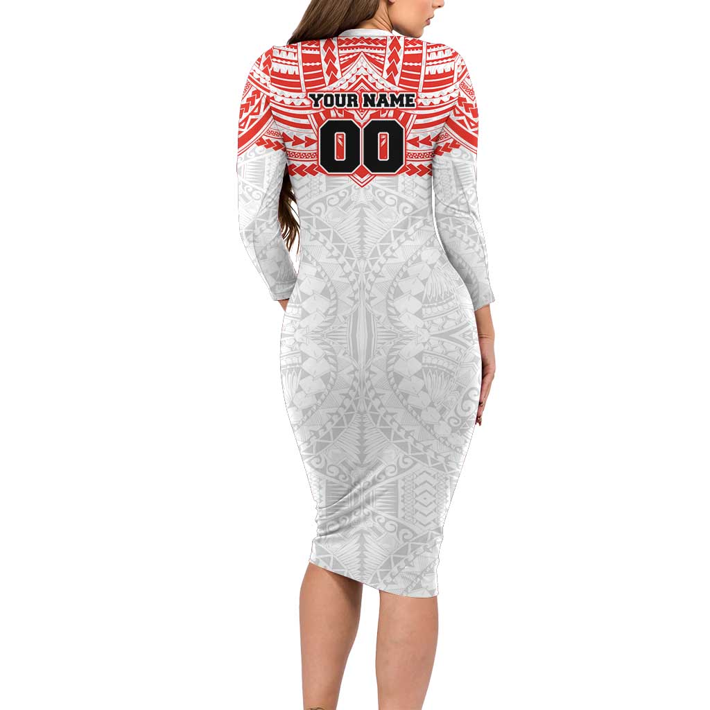 Personalized Sydney Swans Long Sleeve Bodycon Dress Polynesian Tribal Pattern Heritage Football
