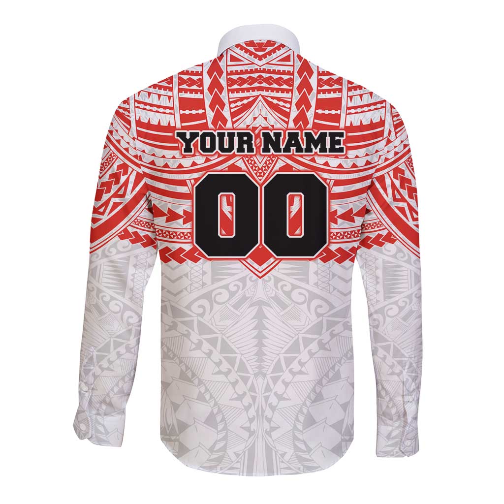 Personalized Sydney Swans Long Sleeve Button Shirt Polynesian Tribal Pattern Heritage Football