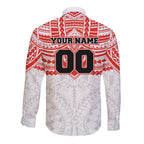 Personalized Sydney Swans Long Sleeve Button Shirt Polynesian Tribal Pattern Heritage Football