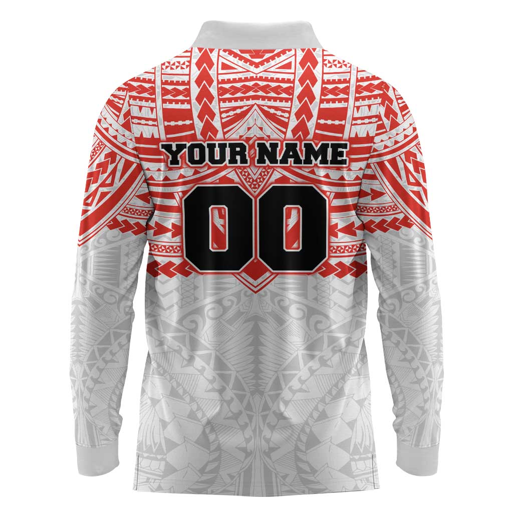 Personalized Sydney Swans Long Sleeve Polo Shirt Polynesian Tribal Pattern Heritage Football