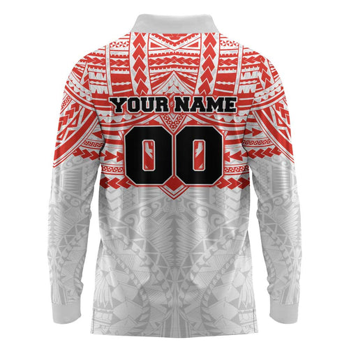 Personalized Sydney Swans Long Sleeve Polo Shirt Polynesian Tribal Pattern Heritage Football