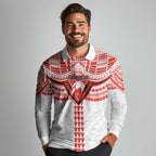 Personalized Sydney Swans Long Sleeve Polo Shirt Polynesian Tribal Pattern Heritage Football