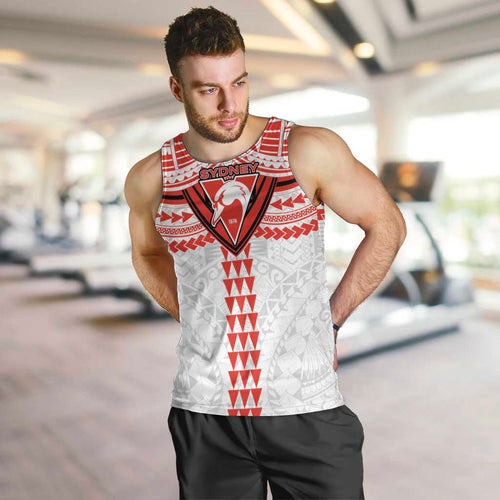 Personalized Sydney Swans Men Tank Top Polynesian Tribal Pattern Heritage Football