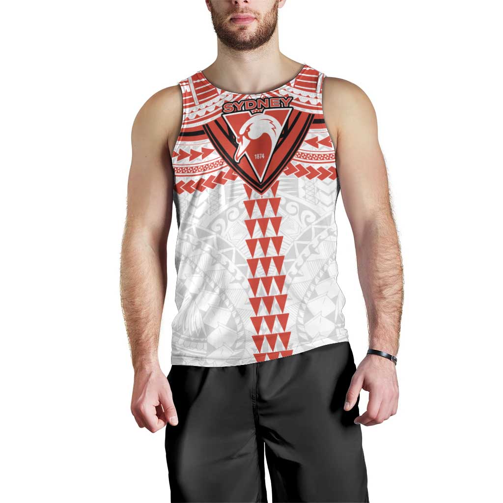 Personalized Sydney Swans Men Tank Top Polynesian Tribal Pattern Heritage Football