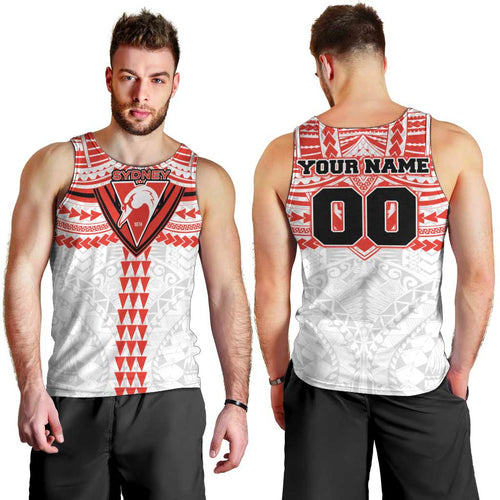 Personalized Sydney Swans Men Tank Top Polynesian Tribal Pattern Heritage Football