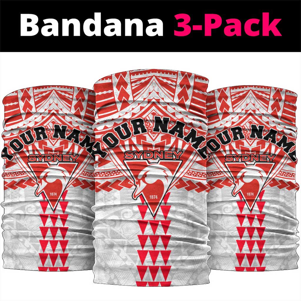 Personalized Sydney Swans Neck Gaiter Polynesian Tribal Pattern Heritage Football