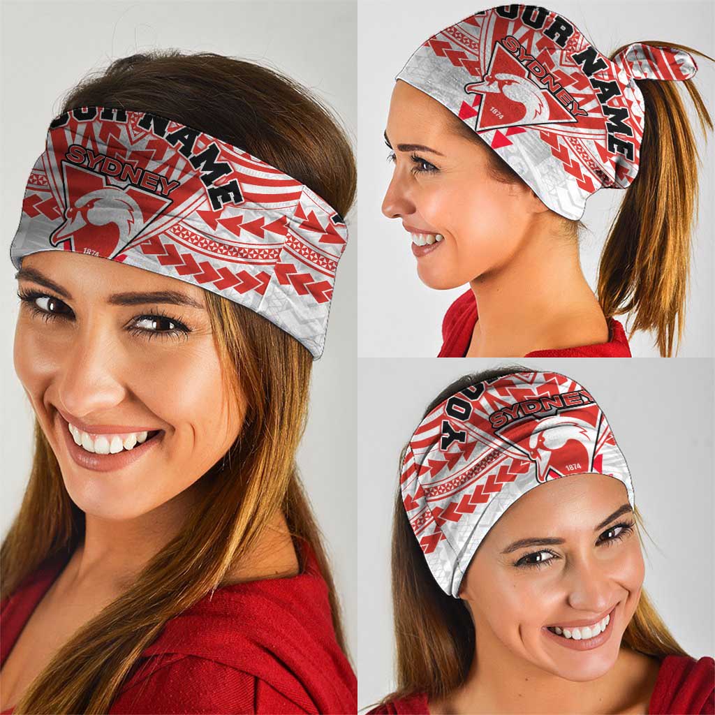 Personalized Sydney Swans Neck Gaiter Polynesian Tribal Pattern Heritage Football