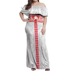 Personalized Sydney Swans Off Shoulder Maxi Dress Polynesian Tribal Pattern Heritage Football