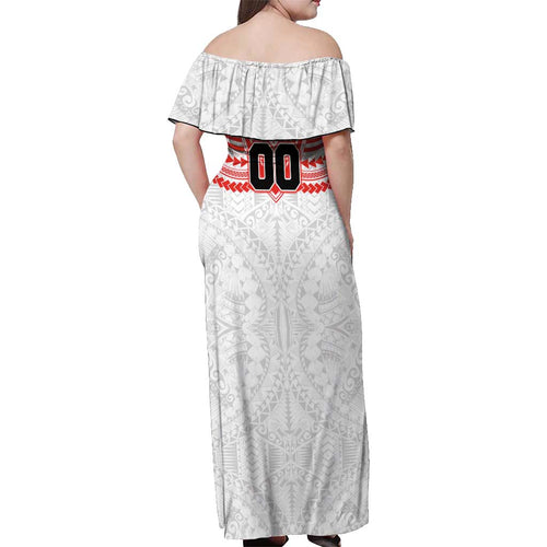 Personalized Sydney Swans Off Shoulder Maxi Dress Polynesian Tribal Pattern Heritage Football