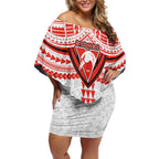 Personalized Sydney Swans Off Shoulder Short Dress Polynesian Tribal Pattern Heritage Football