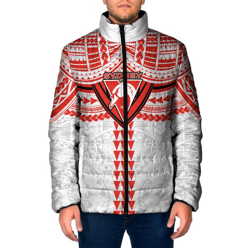 Personalized Sydney Swans Padded Jacket Polynesian Tribal Pattern Heritage Football