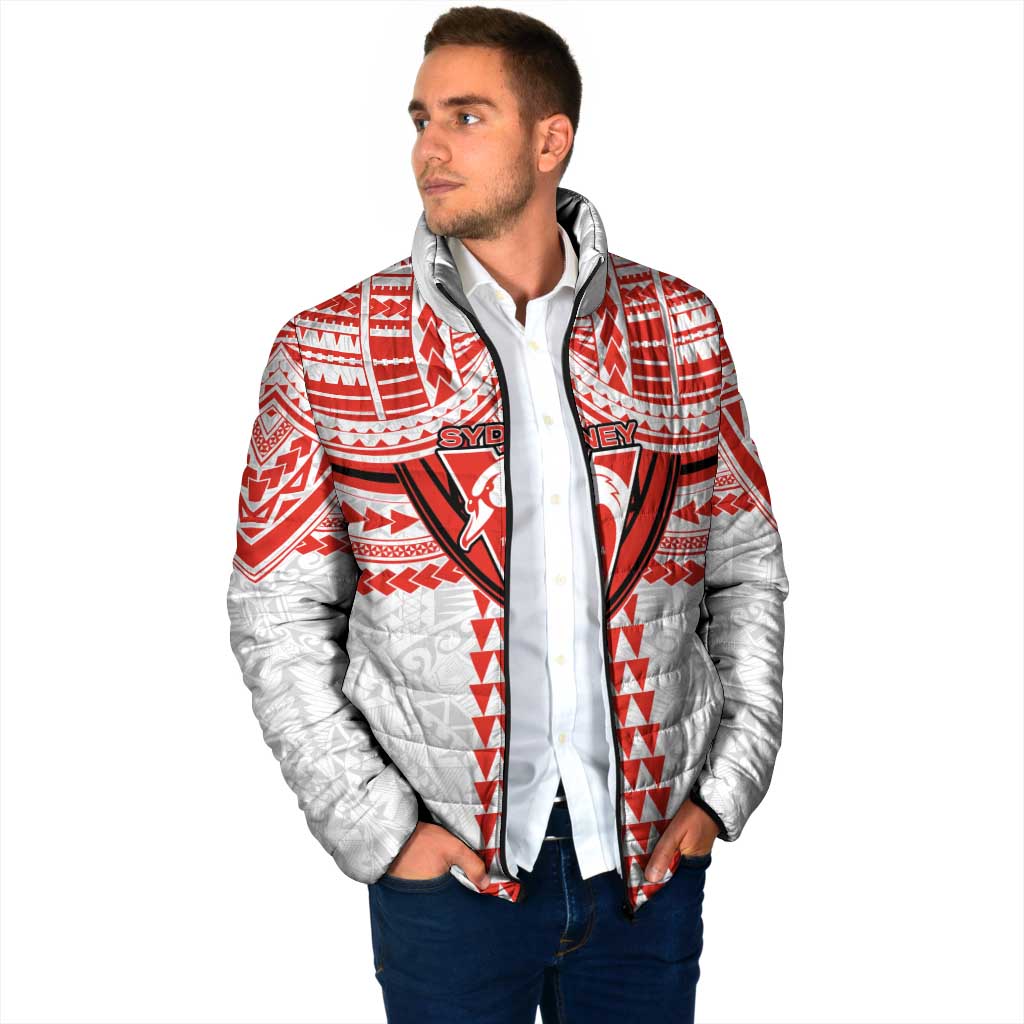 Personalized Sydney Swans Padded Jacket Polynesian Tribal Pattern Heritage Football